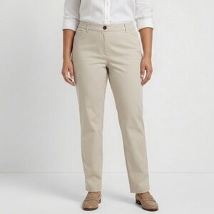Tall TALBOTS Straight Leg Cotton Chino Trouser Sand Stretch Coastal Capsule Pant